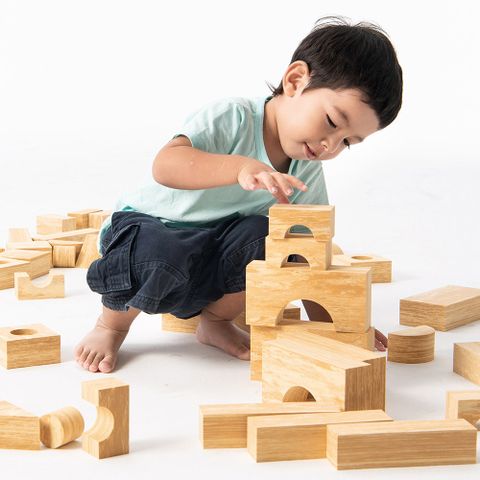 Weplay 軟質木紋積木4cm-68件組