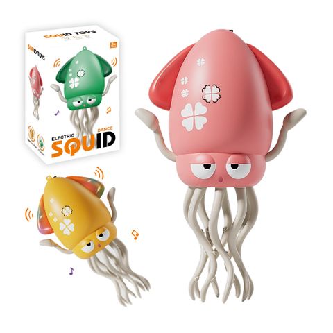 PT0118-跳舞章魚 跳舞魷魚 魔性互動電動玩具 自動避障 充電玩具 附釣竿