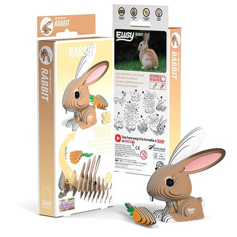 EUGY 3D立體紙拼圖 白兔款