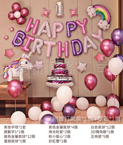 【歡樂童年套餐四】台灣現貨 周歲生日派對場景佈置裝飾 生日氣球套裝 兒童玩具 鋁膜氣球 字母數字