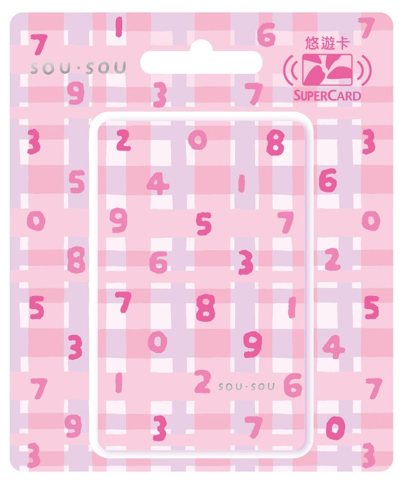 Easycard 悠遊卡 SOU．SOU SUPERCARD悠遊卡-SO-SU-U十數和隨性格子(粉)(受託代銷)