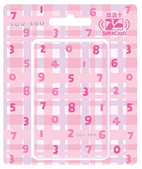 Easycard 悠遊卡 SOU．SOU SUPERCARD悠遊卡-SO-SU-U十數和隨性格子(粉)(受託代銷)