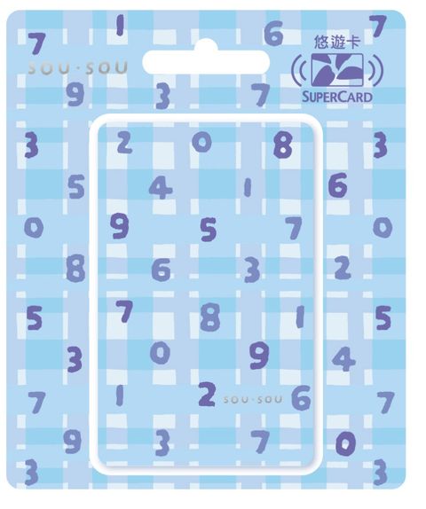 Easycard 悠遊卡 SOU．SOU SUPERCARD悠遊卡-SO-SU-U十數和隨性格子(藍)(受託代銷)