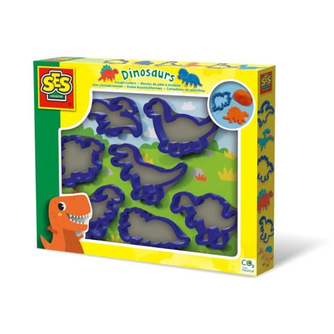 荷蘭SES 創意黏土裁切模具組-恐龍7入-00887