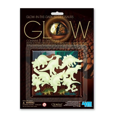 賽先生科學工廠 4M 3D 立體螢光恐龍貼片 GLOW 3D DINOSAUR