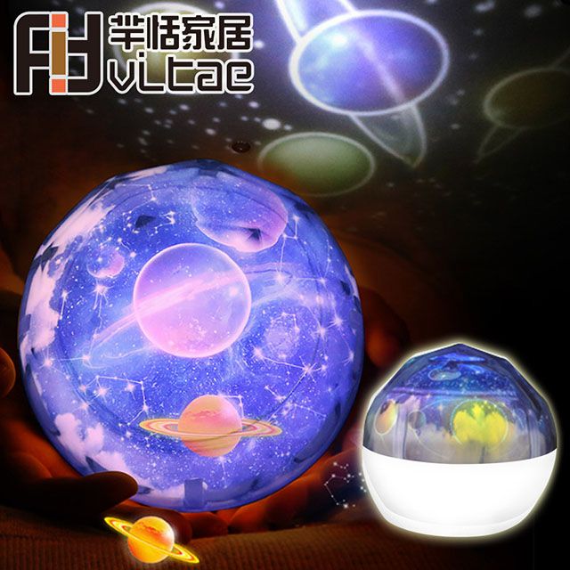 FIT   Vitae USB充電 浪漫星球旋轉投影燈/小夜燈