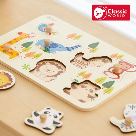 Classic world 德國客來喜經典木玩■木製手抓板-可愛動物《3617》