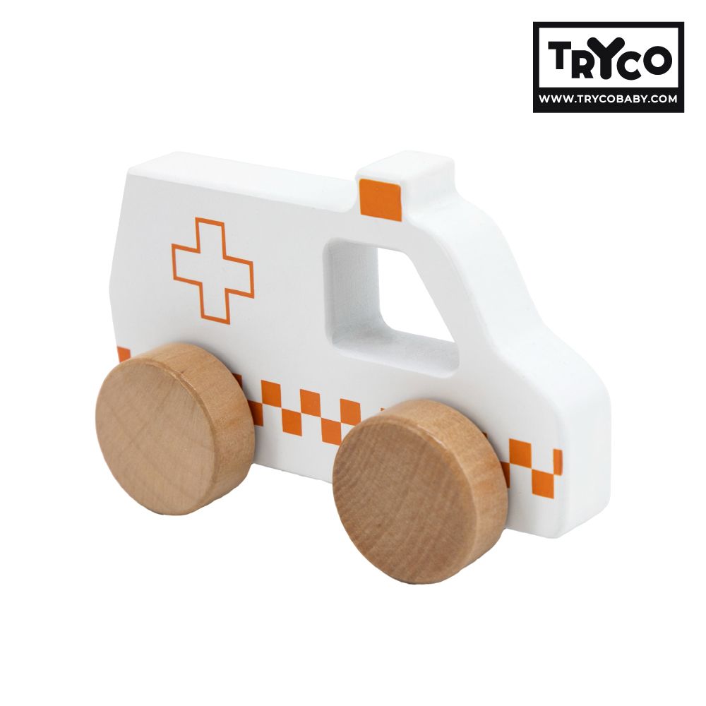 Tryco 木質小車三入組(消防車+救護車+警察車)