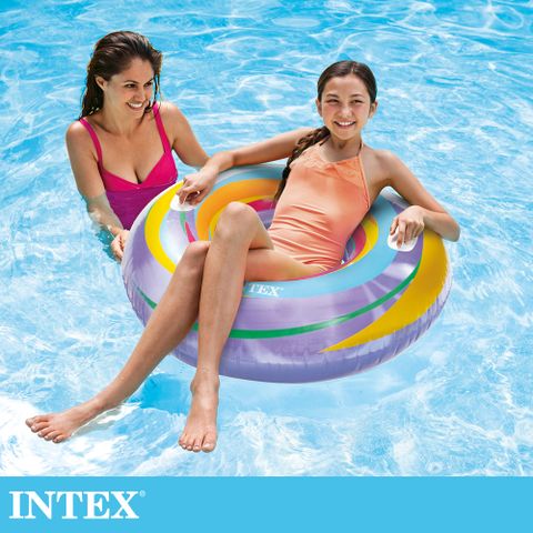 INTEX 閃亮星游泳圈91cm-2色可選 適用9歲+ (59256)