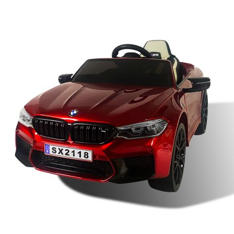 【聰明媽咪兒童超跑】BMW M5 24V 飄移款 原廠授權 雙驅兒童電動車(SX2118/烤漆酒紅)