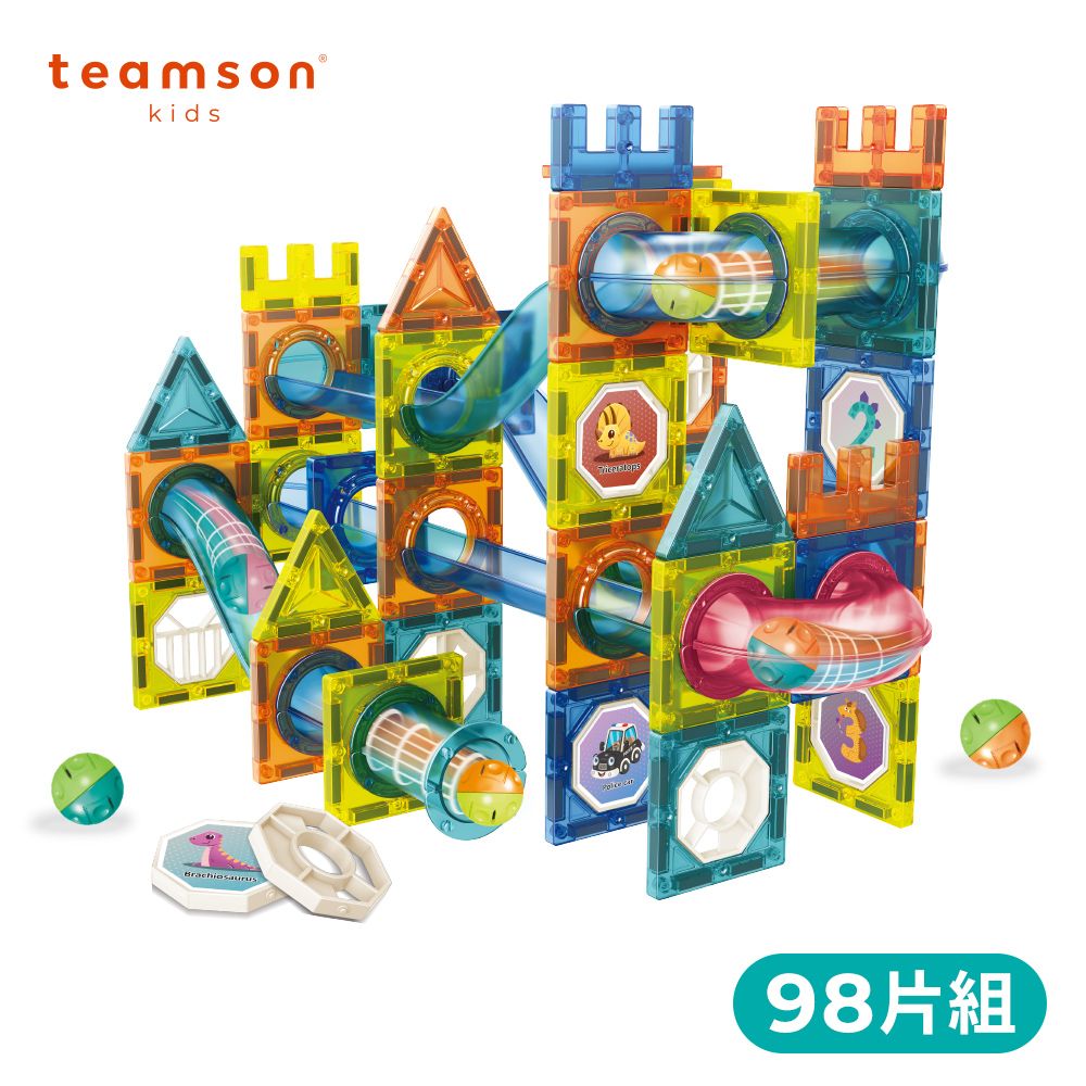 Teamson -彩色窗戶軌道磁力片組-98psc