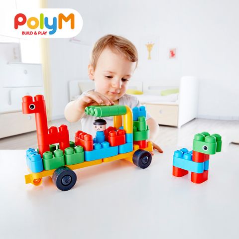 【德國PolyM】動物園管理員/汽車積木組