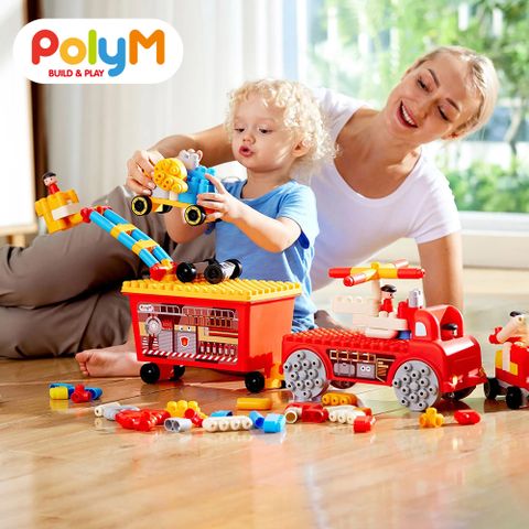 【德國PolyM】消防卡車積木組
