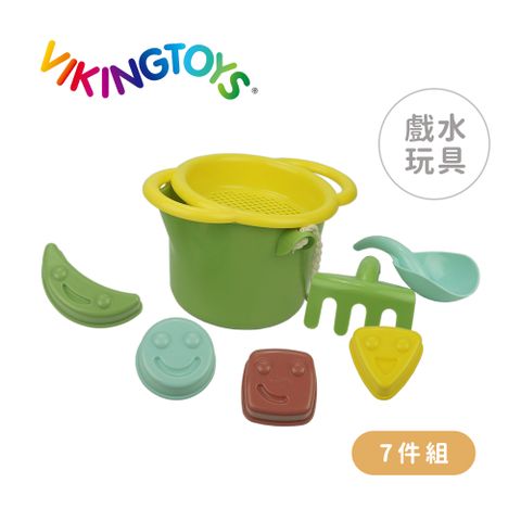 【瑞典 Viking toys】莫蘭迪色系-夏日沙灘玩沙工具7件組-快樂微笑 20-82041
