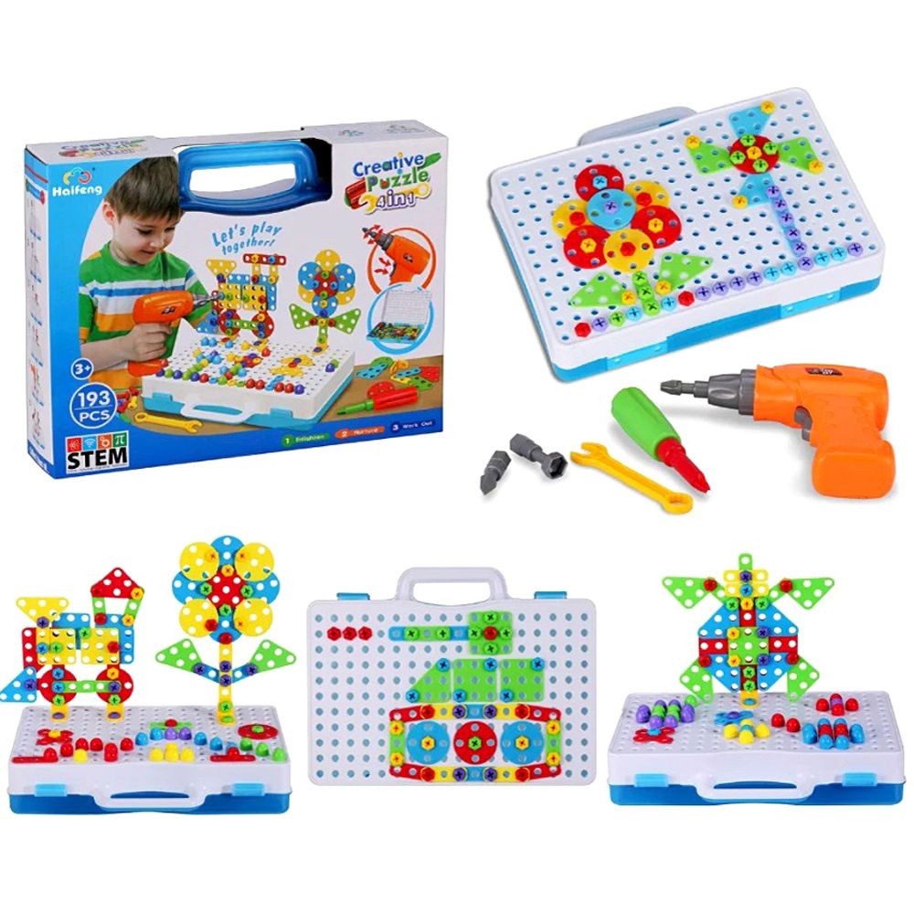 elecTric 《Creative Puzzle》益智DIY電動工具手提收納組 193PCS