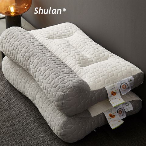 ◤【Shulan日式反牽引護頸乳膠枕】◢記憶枕頭 護頸枕 紓壓枕 側睡枕 止鼾枕 乳膠款