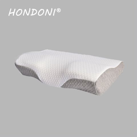 HONDONI 新款4D蝶型枕 記憶枕頭 護頸枕 紓壓枕 側睡枕 午睡枕 透氣舒適  (舒眠灰)