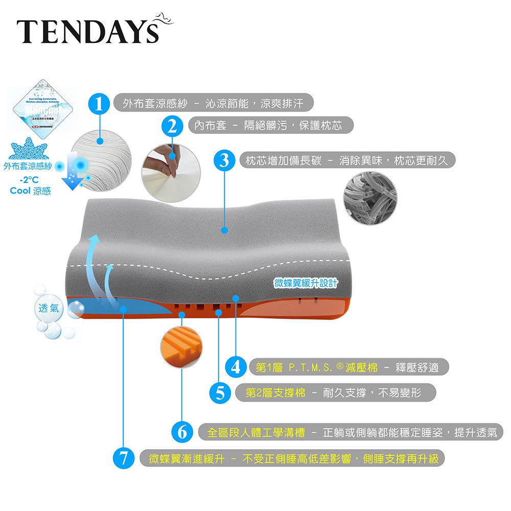 TENDAYS  MMT量身正側睡枕(9.5cm高)