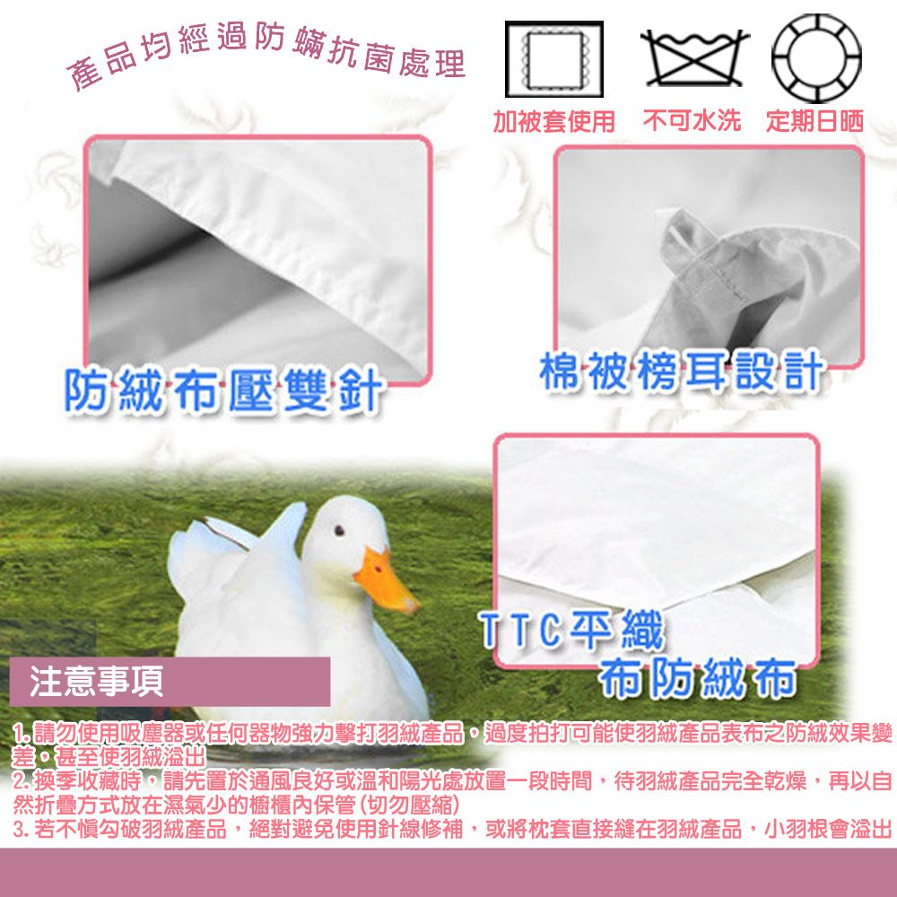 凱蕾絲帝 台灣製造-6x7尺-耐寒5羽絨毛被(50/50)雙人-純天然蓄熱保暖
