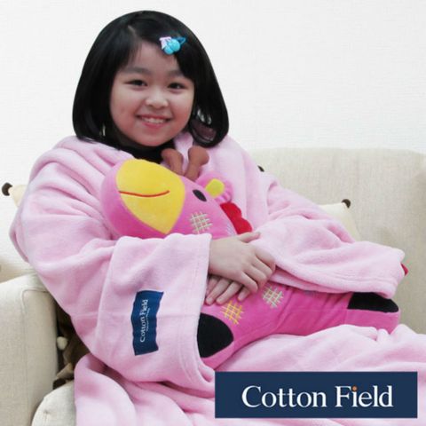 cottonfield 棉花田 【樂邁】超細纖維兒童創意袖毯-粉紅色