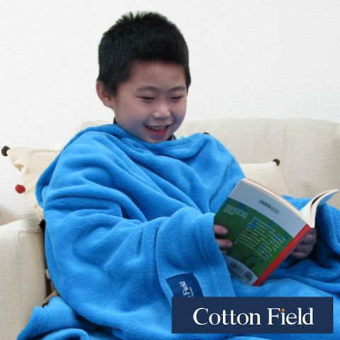 cottonfield 棉花田 【樂邁】超細纖維兒童創意袖毯-淡藍色