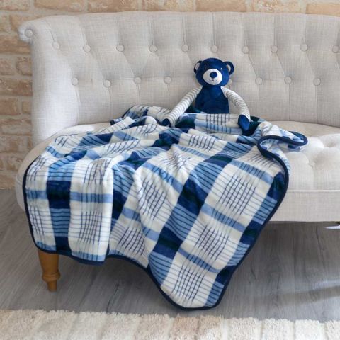 棉花田【小熊】超柔可愛玩偶多功能保暖毯(100x75cm)