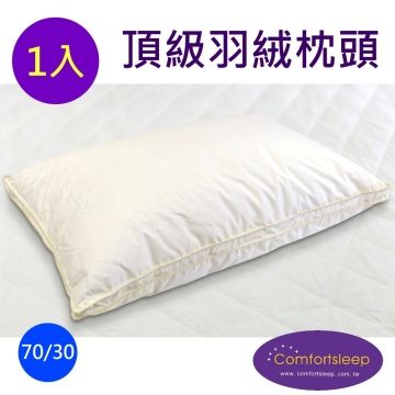 《Comfortsleep》頂級70/30舒適羽絨枕頭1入(贈枕頭保潔墊)