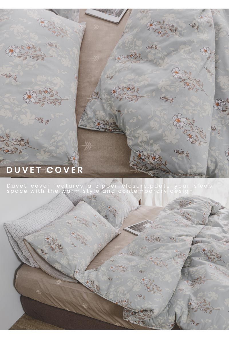 DUVET COVERDuvet cover features a zipper closure.pdate your sleepspace with the warm style and contemporary design