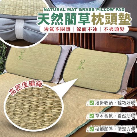 【BEST 貝思特】天然藺草枕頭墊 45x65cm 涼而不冰 親膚柔軟