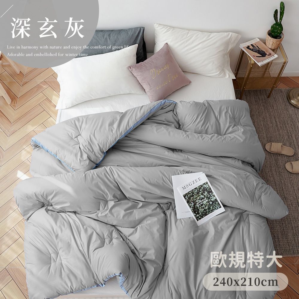 BELLE VIE  歐規特大 韓版雲朵絨 厚鋪棉保暖可水洗冬被 (240x210cm)多色任選