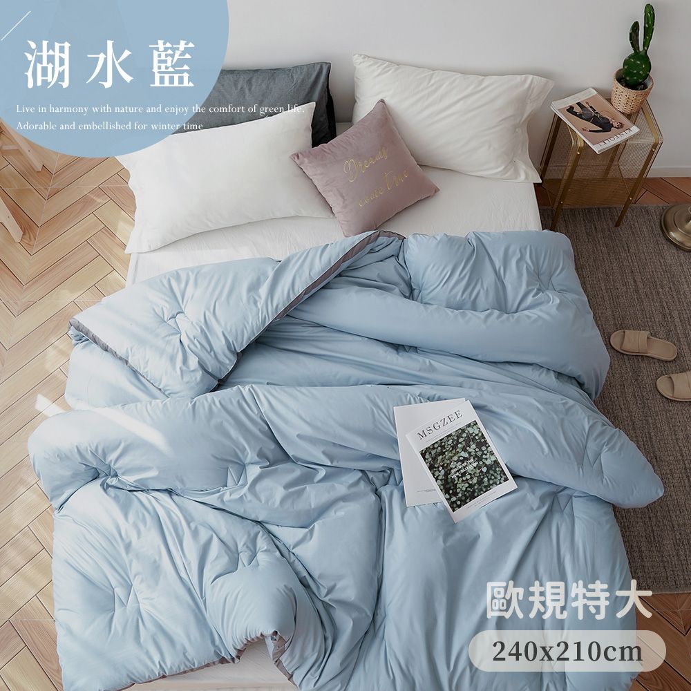 BELLE VIE  歐規特大 韓版雲朵絨 厚鋪棉保暖可水洗冬被 (240x210cm)多色任選