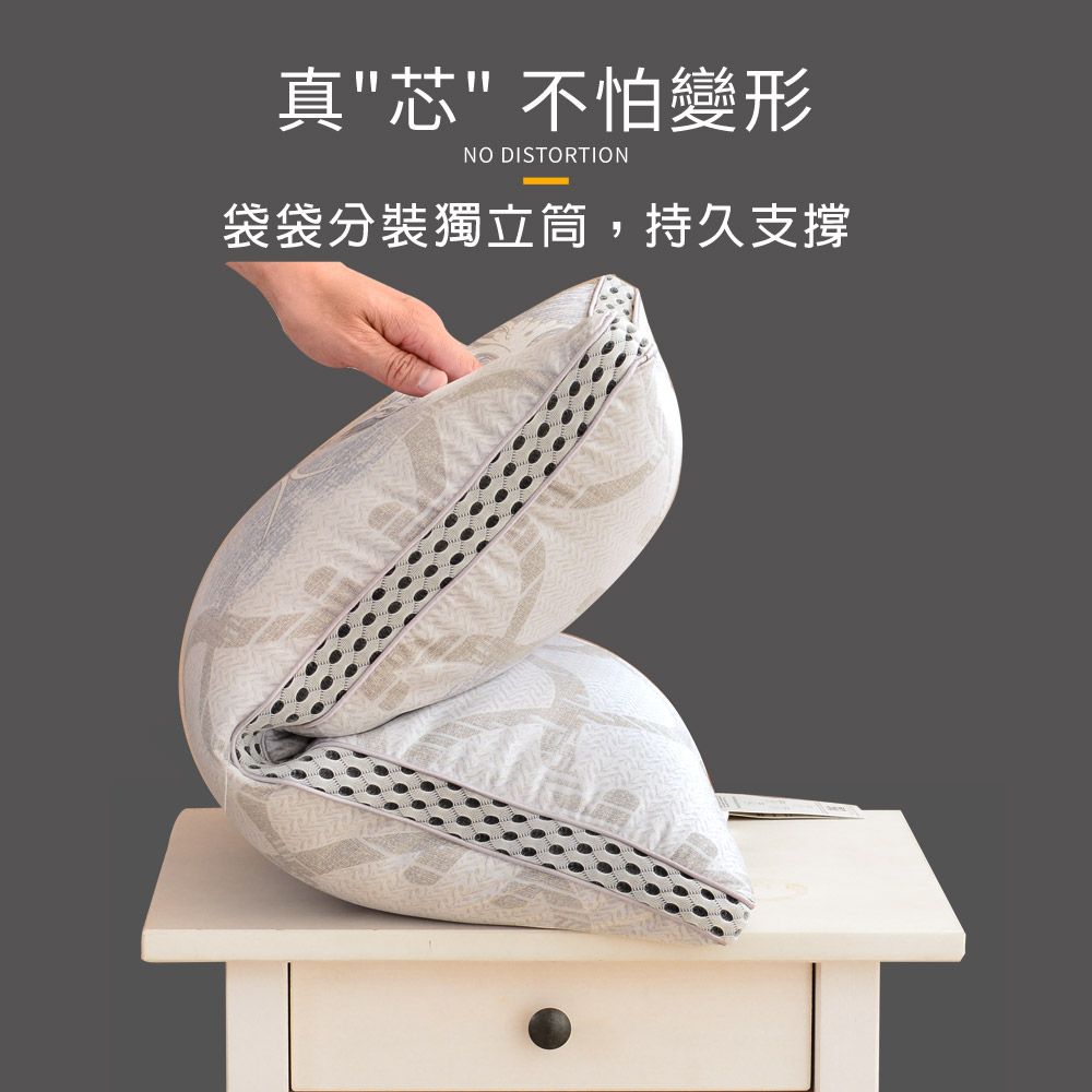 LooCa 石墨烯親膚抗菌三段式獨立筒枕2入
