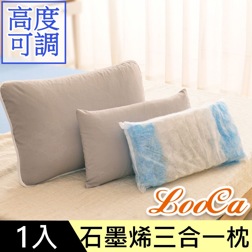 LooCa 醫護級100%石墨烯可水洗防蟎獨立筒枕1入