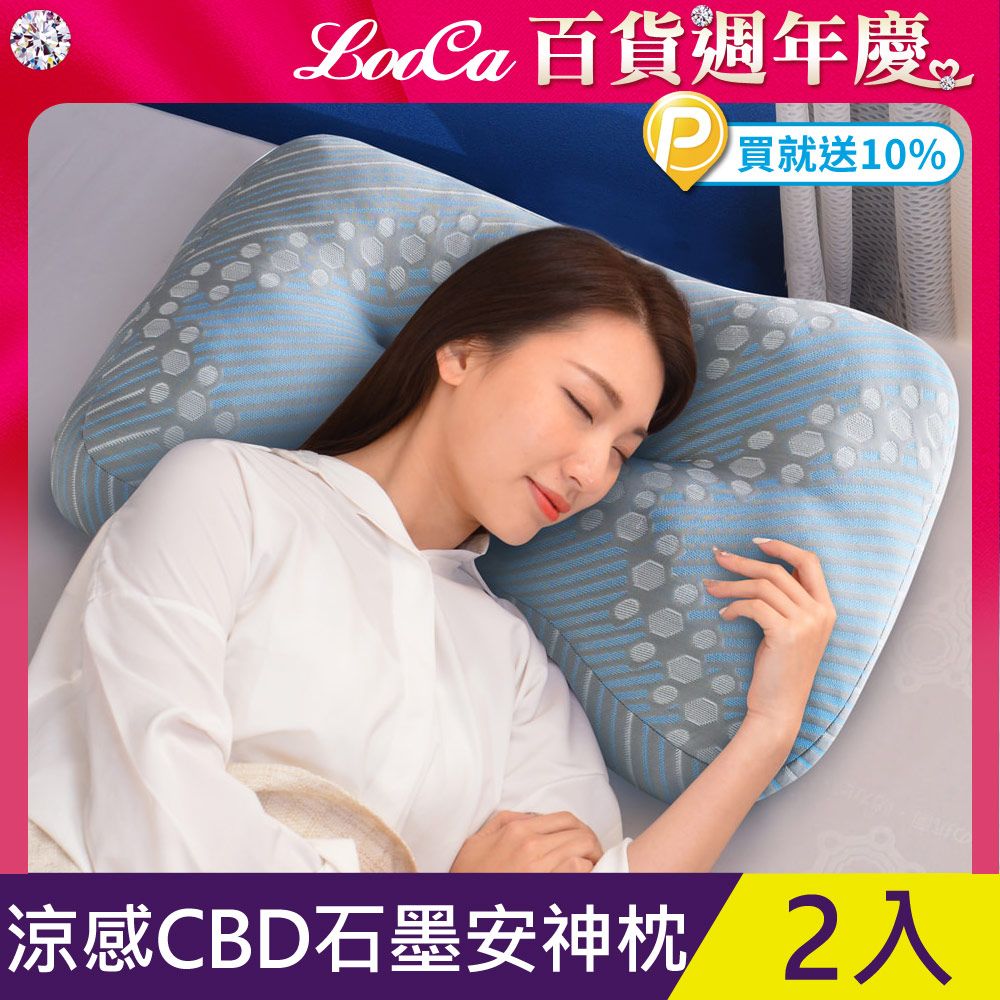 LooCa  石墨烯CBD科技速眠安神枕2入 (涼感版)