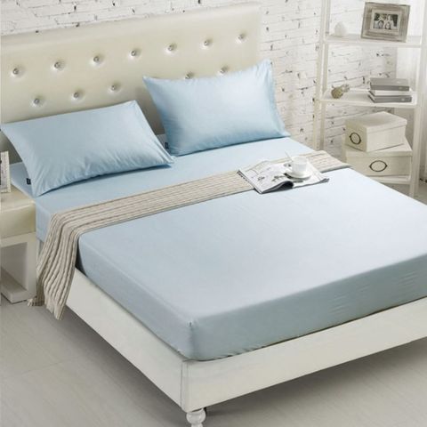 單人素色單件床包-淺藍色 120*200cm