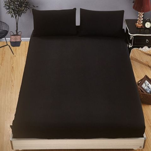 單人素色單件床包-黑色 120*200cm