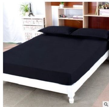 雙人素色單件床包-黑色 150*200cm