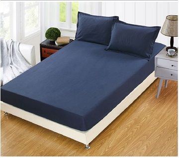 單人素色單件床包-深藍色 90*200cm