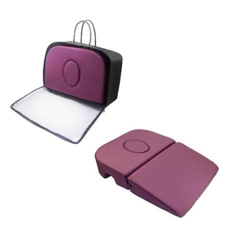 【晨品】兩段式可折疊三孔透氣舒壓趴枕/行動美容SPA枕(附專用收納袋)