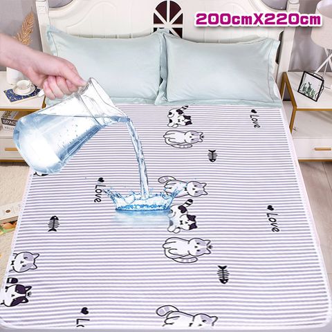 可機洗防水透氣保潔墊-特大床200x220cm (尿布墊 生理墊 產褥墊 寵物墊 看護墊)