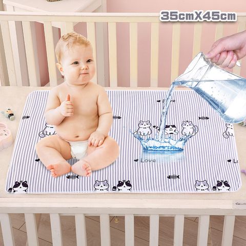 可機洗防水透氣保潔墊-嬰兒床-外出可攜35x45cm(二件組) 尿布墊 生理墊 產褥墊 寵物墊 看護墊