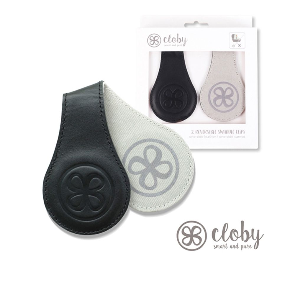  獨家限時【Cloby】真皮雙面兩用強力磁鐵萬用夾扣-黑