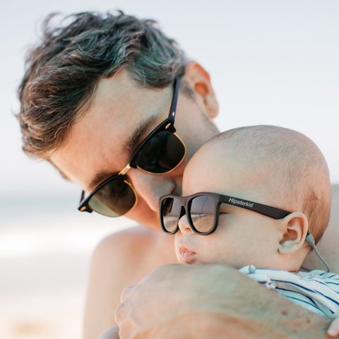 美國潮牌 寶寶界的雷朋美國 Hipsterkid 抗UV時尚嬰兒童偏光太陽眼鏡(附固定繩) - 黑