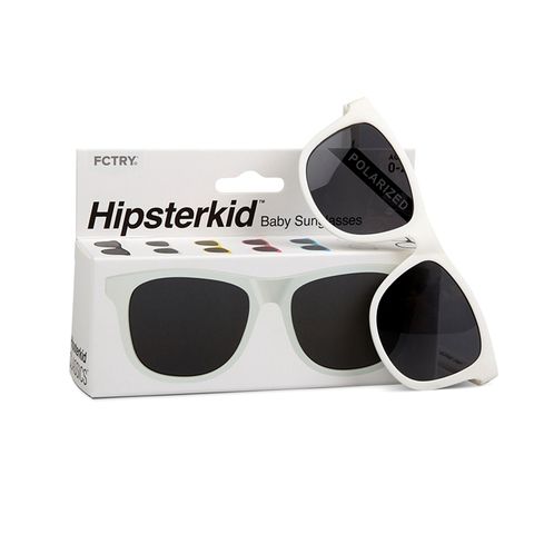 美國潮牌 寶寶界的雷朋美國 Hipsterkid 抗UV時尚嬰兒童偏光太陽眼鏡(附固定繩) - 白