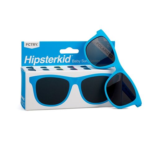 美國潮牌 寶寶界的雷朋美國 Hipsterkid 抗UV時尚嬰兒童偏光太陽眼鏡(附固定繩) - 藍