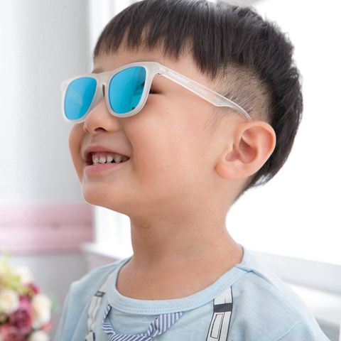 美國潮牌 寶寶界的雷朋美國 Hipsterkid 抗UV奢華嬰兒童偏光太陽眼鏡(附固定繩) - 冰霜