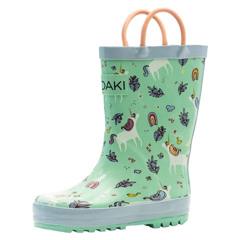 美國 OAKI 兒童提把雨鞋 115154 森林獨角獸