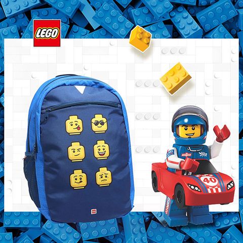 LEGO 樂高雙隔層背包-表情符號藍色 10072-2006