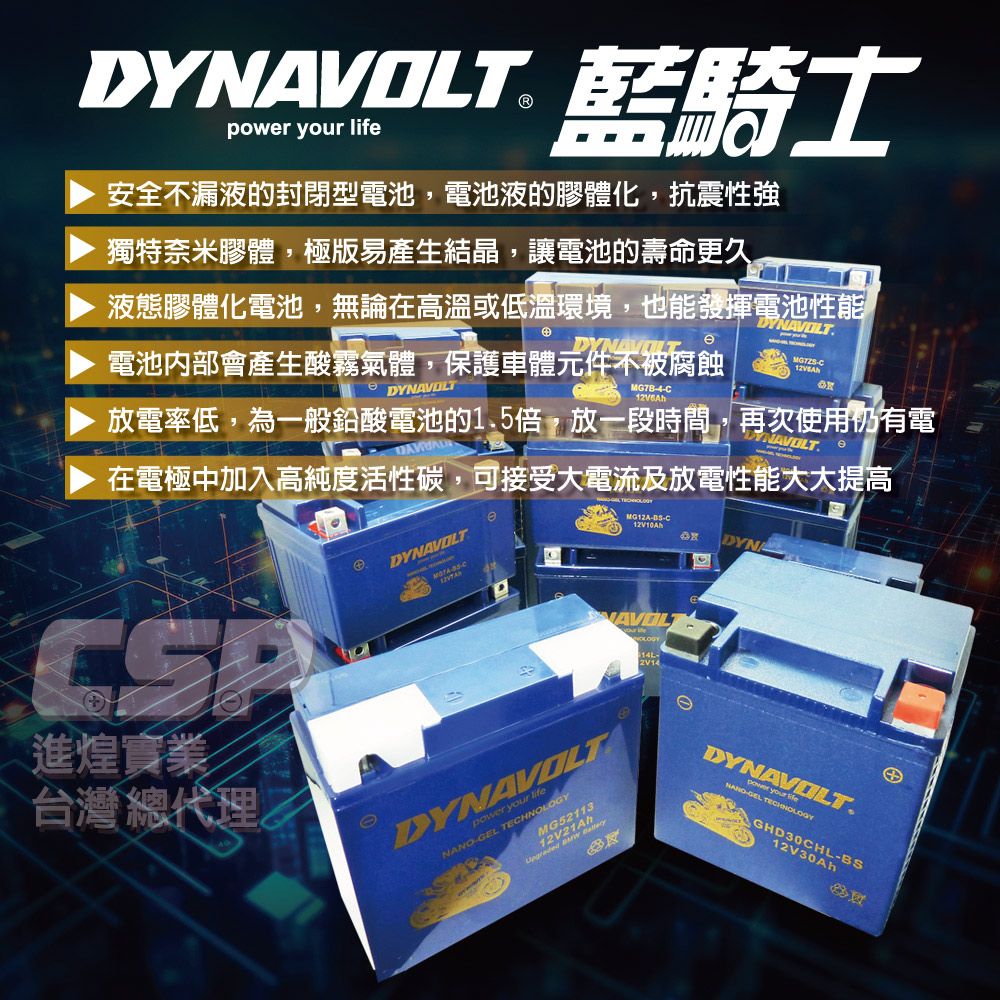 Dynavolt 藍騎士 MG5L-BS-C 電瓶等同YTX5L-BS CTX5L-BS YB5L-B1 YB5L-B 奈米膠體電池 豪邁 高手 風動 CUXI