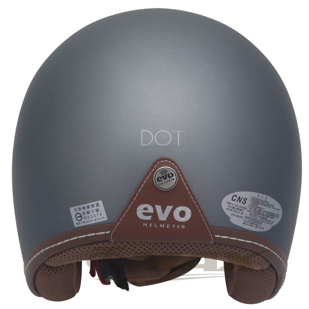 EVO ALISA皮革復古半罩安全帽CA-312+贈1附耳罩+長鏡片+免洗內襯套6入
